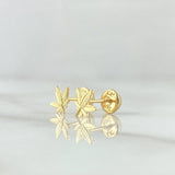 Stud Earrings Sheet 0.8gr / 7mm Textured 18K Yellow Gold *
