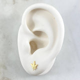 Stud Earrings Sheet 0.8gr / 7mm Textured 18K Yellow Gold *
