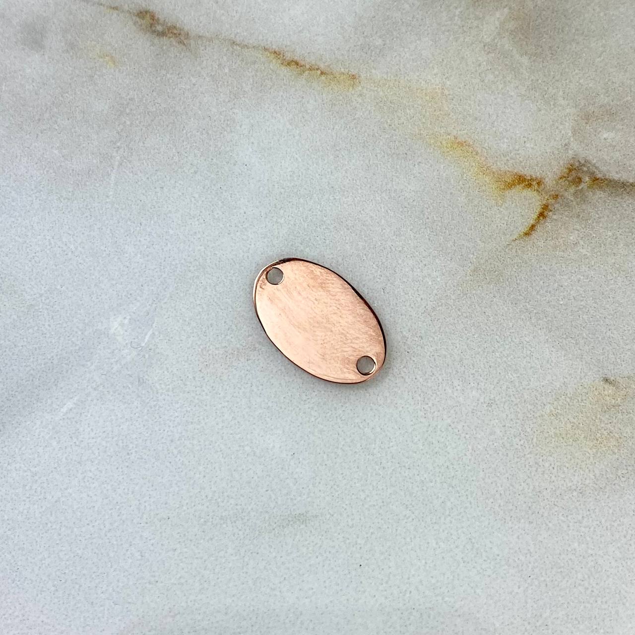 Charm Oval Plate 0.8gr / 1.1cm-1.7cm / Polished Rose Gold