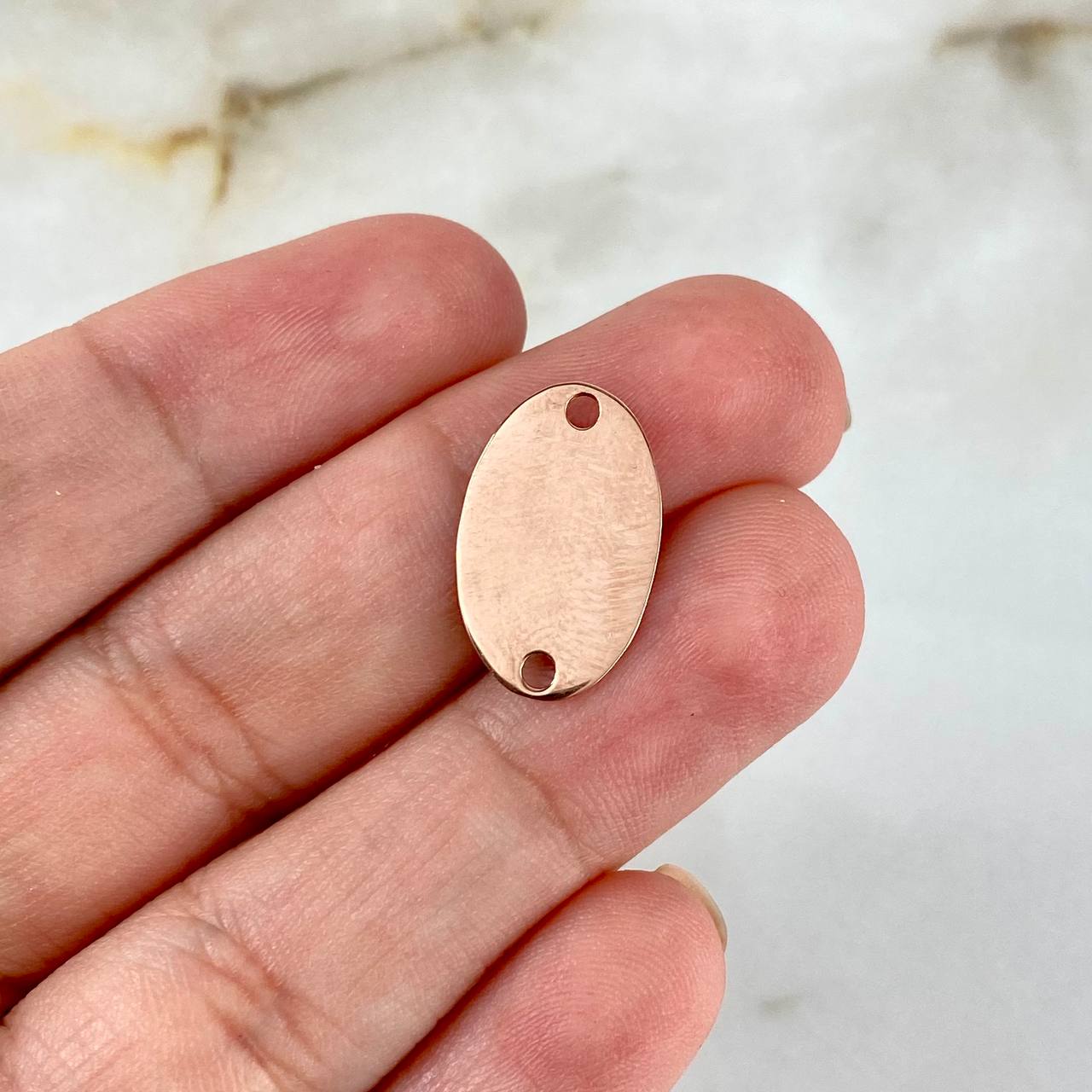 Charm Oval Plate 0.8gr / 1.1cm-1.7cm / Polished Rose Gold