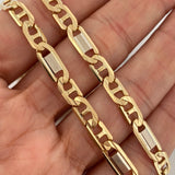 Cadena Figaro Plana 34.3 g / 24 3/4 in / 5 mm Dos Oros Amarillo Blanco 18K