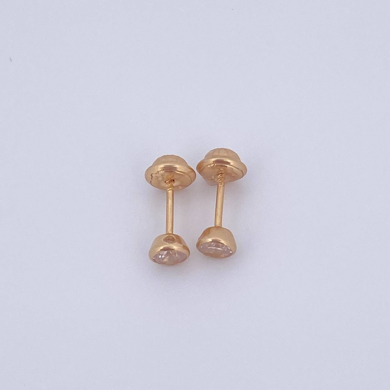 Bezel Stud Earrings 0.65gr / 18K Gold