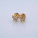 Stud Earrings Butterfly 0.85gr / 18K Yellow Gold &