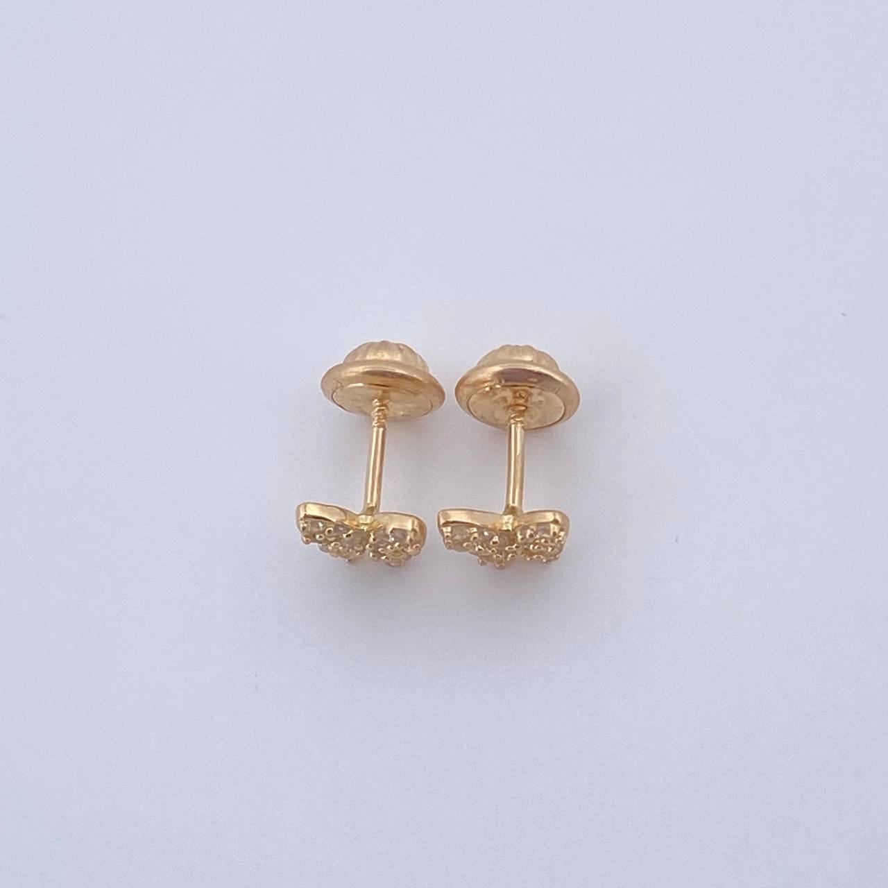 Stud Earrings Butterfly 0.85gr / 18K Yellow Gold &