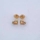 Stud Earrings Heart Silhouette 0.85gr / 18K Yellow Gold &