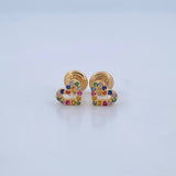Stud Earrings Heart Silhouette 0.85gr / 18K Yellow Gold &