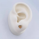 Stud Earrings Heart Silhouette 0.85gr / 18K Yellow Gold &