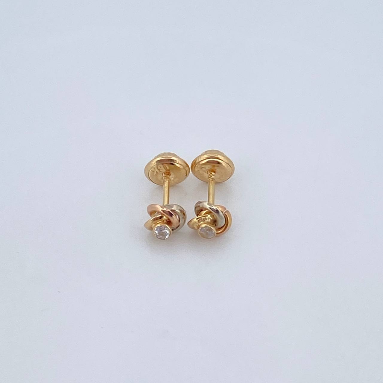 Stud Earrings Helix 0.8gr / Three 18K Golds &