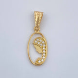 Dije Virgen Maria 0.75gr / 3/4 in / Oro Amarillo 18K %
