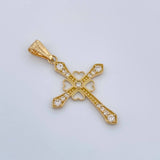 Dije Cruz Corazones 1.25gr / 1 1/4 in / Oro Amarillo 18K %