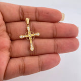 Dije Cruz Corazones 1.25gr / 1 1/4 in / Oro Amarillo 18K %