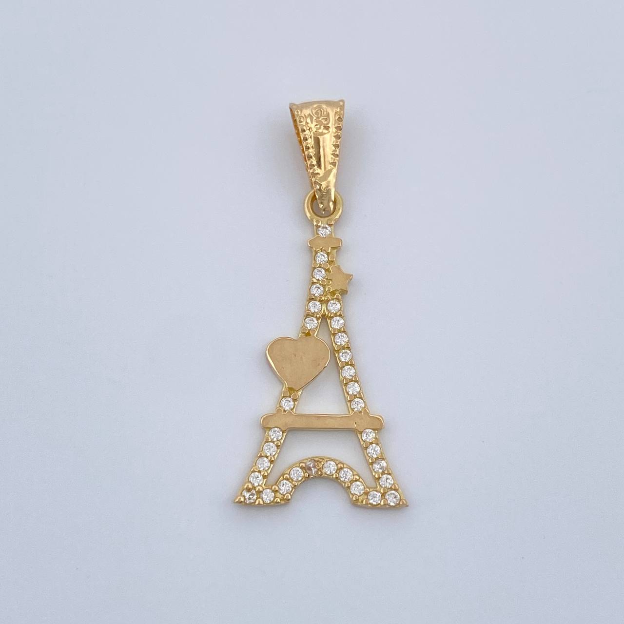 Dije Torre Eiffel Corazon 0.95gr / 1 in / Oro Amarillo 18K %