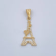 Dije Torre Eiffel Corazon 0.95gr / 1 in / Oro Amarillo 18K %