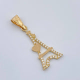Dije Torre Eiffel Corazon 0.95gr / 1 in / Oro Amarillo 18K %
