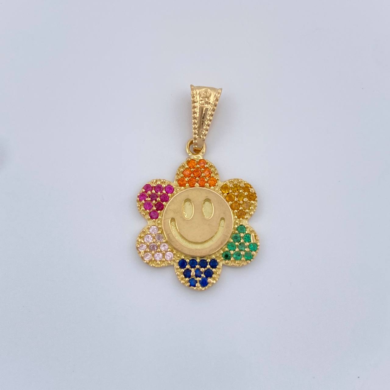 Dije Flor Cara Feliz 1.8gr / 1 in / Oro Amarillo 18K %