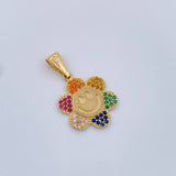 Dije Flor Cara Feliz 1.8gr / 1 in / Oro Amarillo 18K %