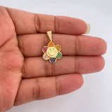 Dije Flor Cara Feliz 1.8gr / 1 in / Oro Amarillo 18K %