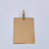 Dije Placa Rectangular 1.85gr / 1 1/4 in / Oro Amarillo 18K %