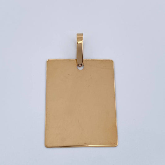 Dije Placa 1.6gr / 1 1/4 in / Oro Amarillo 18K &