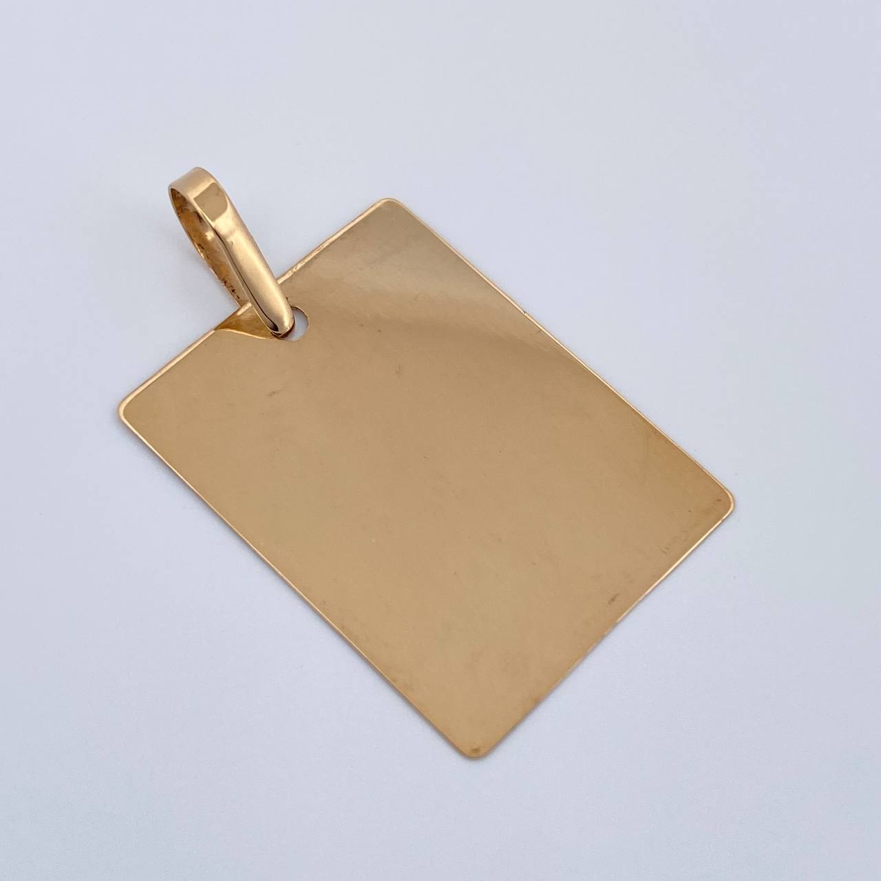 Dije Placa Rectangular 1.85gr / 1 1/4 in / Oro Amarillo 18K %