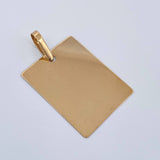Dije Placa Rectangular 1.65gr / 1 1/4 in / Oro Amarillo 18K %