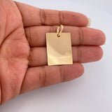 Dije Placa Rectangular 1.85gr / 1 1/4 in / Oro Amarillo 18K %
