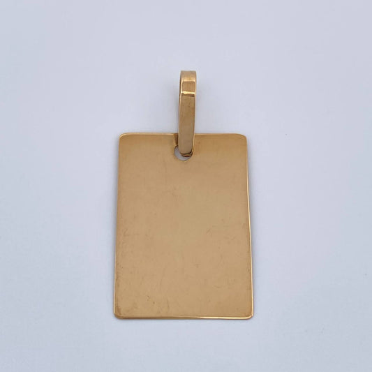 Dije Placa Rectangular 1gr / 1 in / Oro Amarillo 18K %