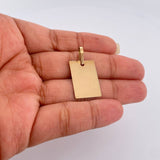Dije Placa Rectangular 1.1gr / 1 in / Oro Amarillo 18K %