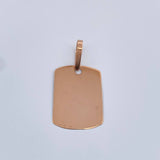 Dije Placa 0.8gr / 1 in / Oro Rosa 18K $