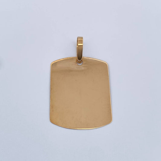 Dije Placa 1.6gr / 1 1/4 in / Oro Amarillo 18K %