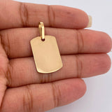 Dije Placa 1.2gr / 1 in / Oro Amarillo 18K %