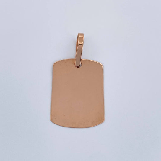 Dije Placa 0.95gr / 1 in / Oro Rosa 18K %