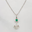 Set Cadena Veneciana + Dije Ancla Esmeralda 0.7pts / 1.5g / 18 in Oro Blanco 18K