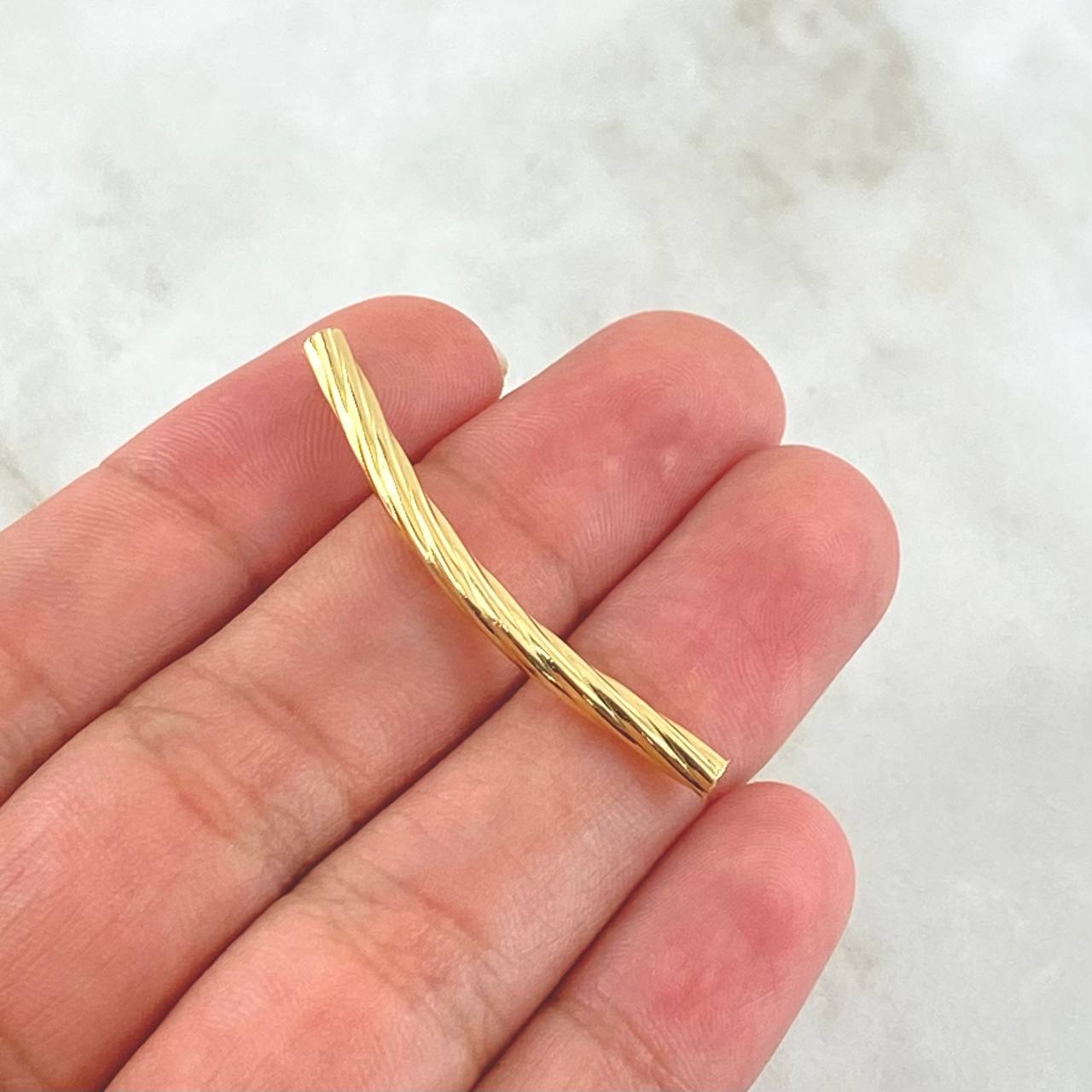 Herraje Cilindro En Espiral 0.55gr / 4cm / Oro Amarillo 18K *