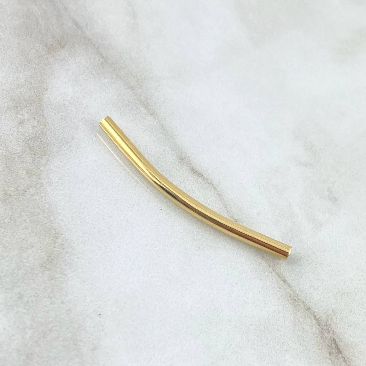 Charm Cylinder 0.55gr / 4cm / Smooth Yellow Gold 18K *