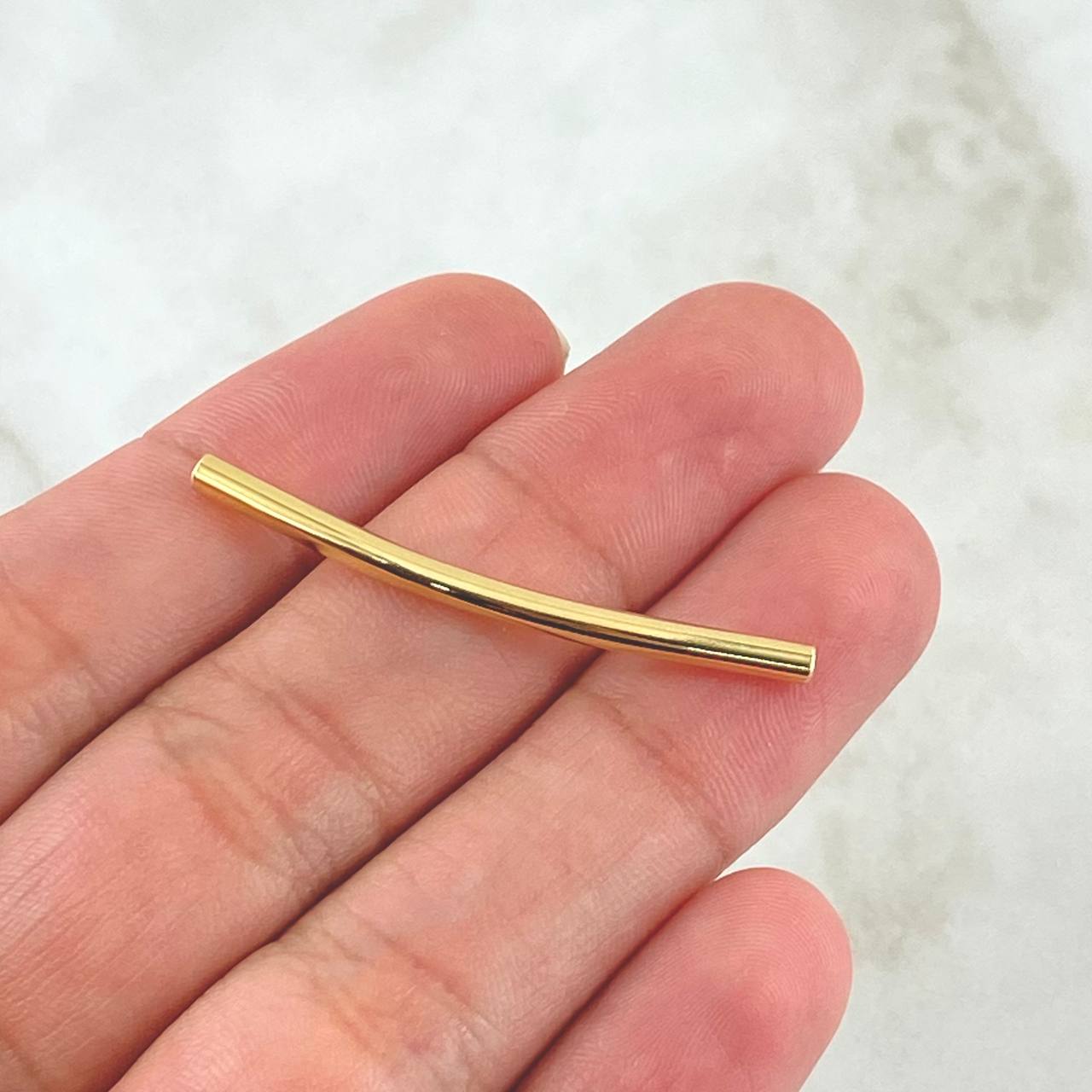 Herraje Cilindro 0.6gr / 4cm / Liso Oro Amarillo 18K