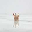 Herraje Corona 1.3gr / 1cm / Circones Blancos Oro Rosa 18K *
