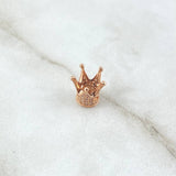 Herraje Corona 1.3gr / 1cm / Circones Blancos Oro Rosa 18K *