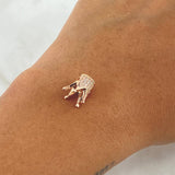 Herraje Corona 1.3gr / 1cm / Circones Blancos Oro Rosa 18K *