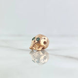 Charm Skull 2.35gr / 1cm / Green Zirconia 18K Rose Gold *