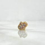 Charm Hamsa Hand 0.9gr / 1cm / Colored Zircons 18K Yellow Gold *