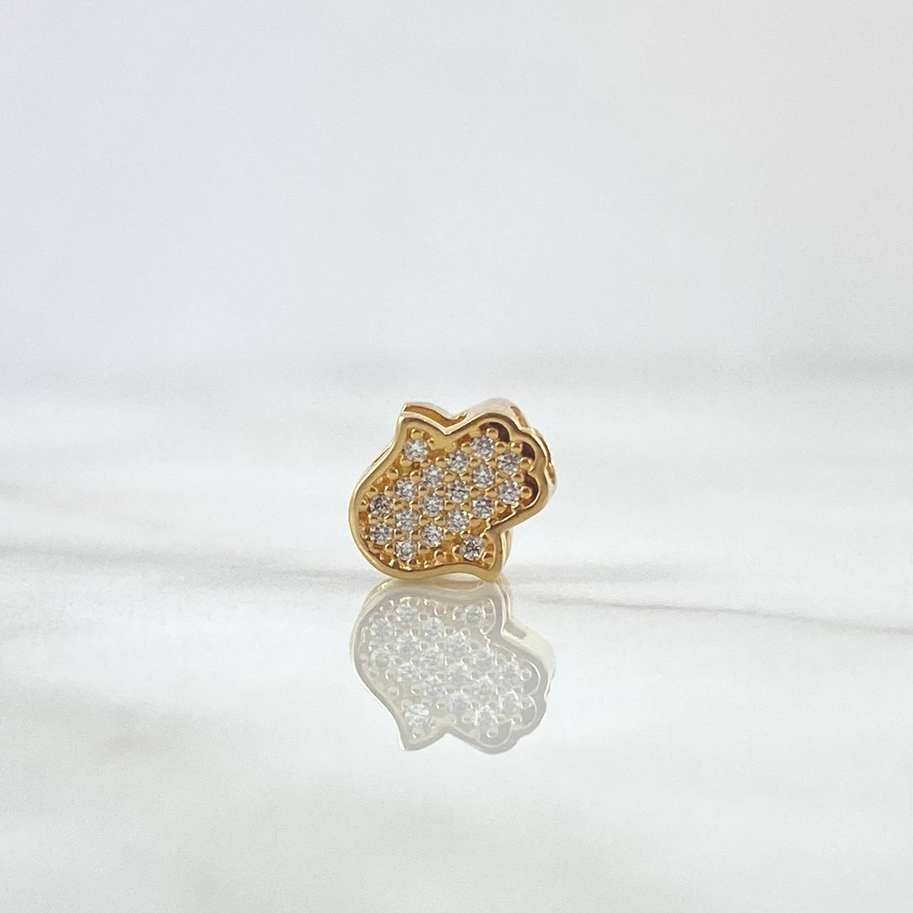 Charm Hamsa Hand 0.9gr / 1cm / White Zircons 18K Yellow Gold *