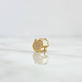 Charm Hamsa Hand 0.9gr / 1cm / White Zircons 18K Yellow Gold *