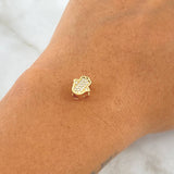 Charm Hamsa Hand 0.9gr / 1cm / White Zircons 18K Yellow Gold *