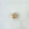 Herraje Estrella Animado 0.7gr / 1cm / Circones Blancos Oro Amarillo 18K ©