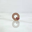 Charm Heart Hoop 0.9gr / 1cm / White and Fuchsia Zircons 18K Rose Gold *