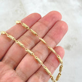 Rustic Barrel Striped Chain 7.4gr / 60cm / 18K Gold