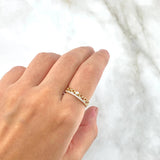 Churumbela Ring Classic Link 2.15gr / Size 7 1/4 / White Zircons Yellow Gold