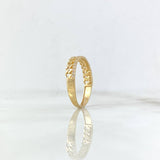 Cuban Ring Churumbela 1.95gr / Size 6 3/4 / White Zircons 18K Yellow Gold ©