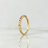 Churumbela Ring Circles 2gr / Size 6 1/2 / Colored Zircons Yellow Gold